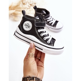 Lasten nahkalenkkarit tarranauhalla Black Bruni musta 1