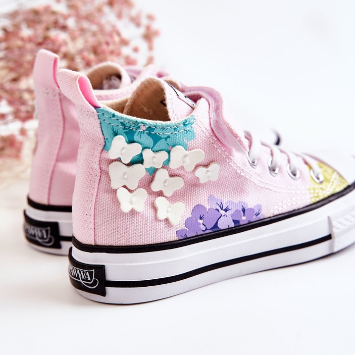 PA1 Korkeatasoiset lasten kankaiset tennarit, printti Pink Dorry vaaleanpunainen 2