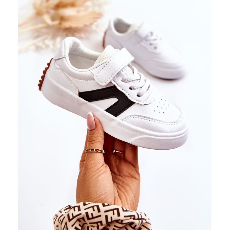 Lasten nahkaiset matalat urheilukengät mustavalkoinen Jessie 1