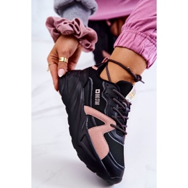 Naisten lenkkarit Memory Foam Big Star JJ274599 musta-vaaleanpunainen 2