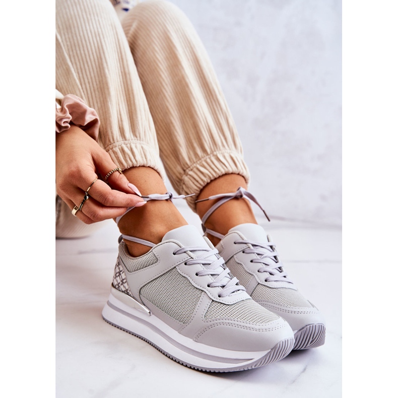 PG1 Naisten klassiset urheilukengät Wedge Grey Advanced -värillä hopea harmaa 1