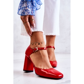 PG1 Muodikkaat lakatut pumput punaisessa maoripalkissa punainen 2