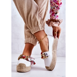 PS1 Naisten nahkaiset espadrillit ketjulla, valkoinen 2
