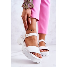 PS1 Nahkaiset korkeakorkoiset sandaalit White Sovie valkoinen 1