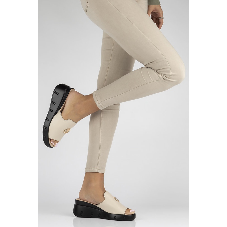Nahkaiset tossut Filippo DK3596 / 22 Beige 1