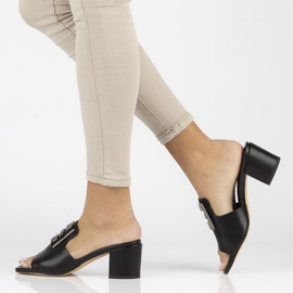 Nahkaiset tossut Filippo DK3731 / 22 Bk mustat 1