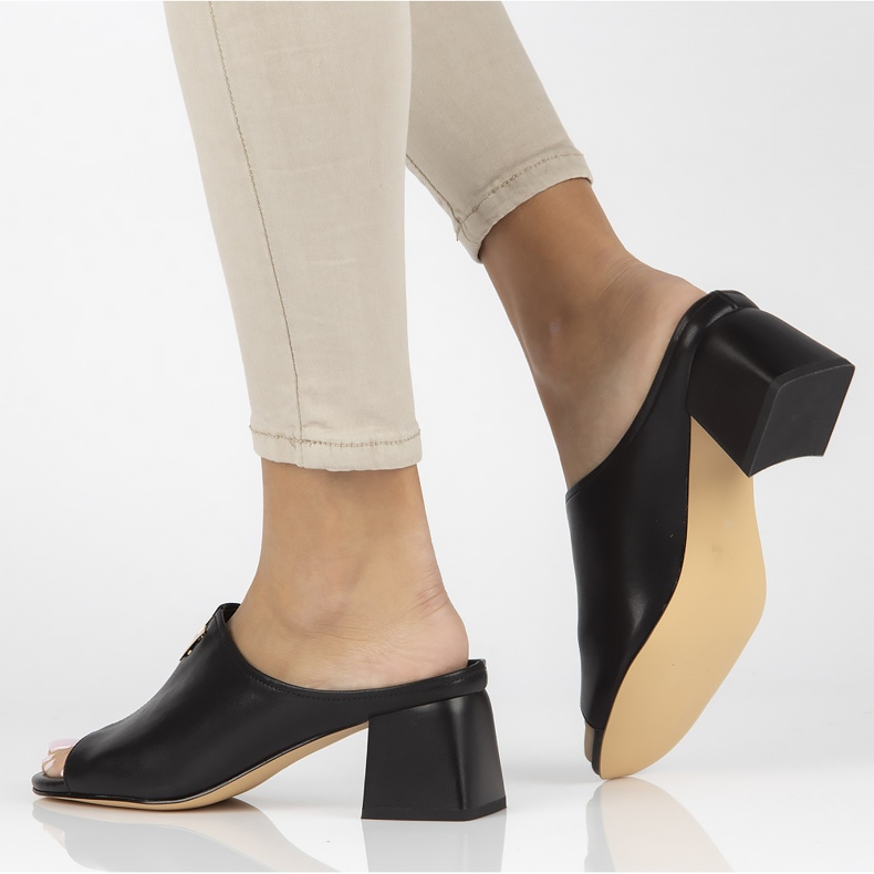 Nahkaiset tossut Filippo DK3728 / 22 Bk mustat 1