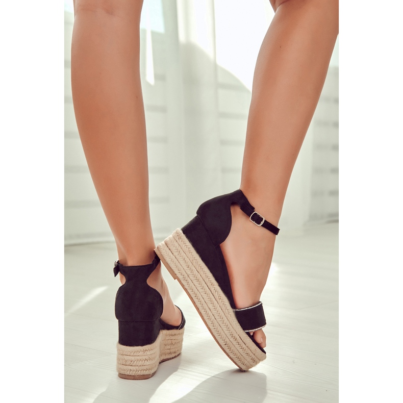 FW1 Naisten sandaalit, joissa on musta zirkonia 2