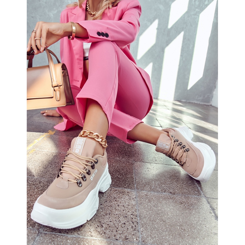 Naisten urheilukengät Sneakers Big Star JJ274A222 Beige 1