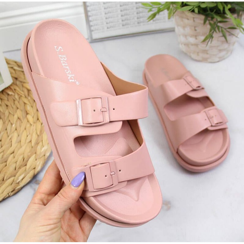 Kumitossut hakasilla Kirkkaan pinkki S. Barski vaaleanpunainen 1