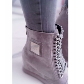 Naisten lenkkarit Lu Boo ketjuilla Mokkanahka Harmaa Monica 3