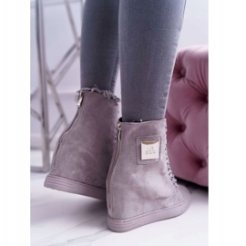 Naisten lenkkarit Lu Boo ketjuilla Mokkanahka Harmaa Monica 4