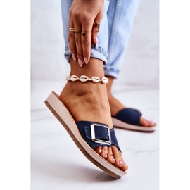 Muodikkaat naisten tossut soljella Inblu CP000031 laivastonsininen 2