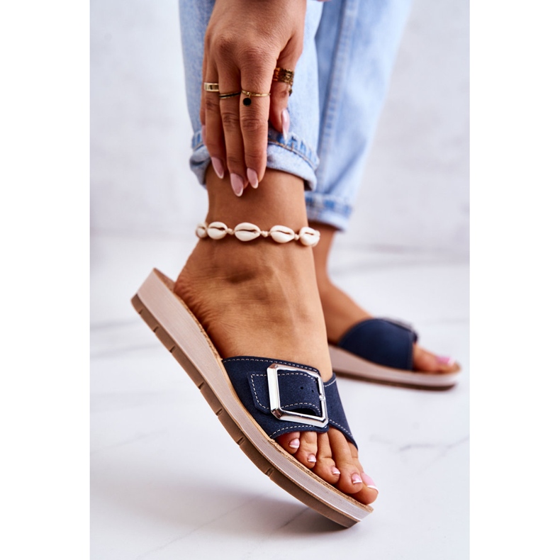 Muodikkaat naisten tossut soljella Inblu CP000031 laivastonsininen 2