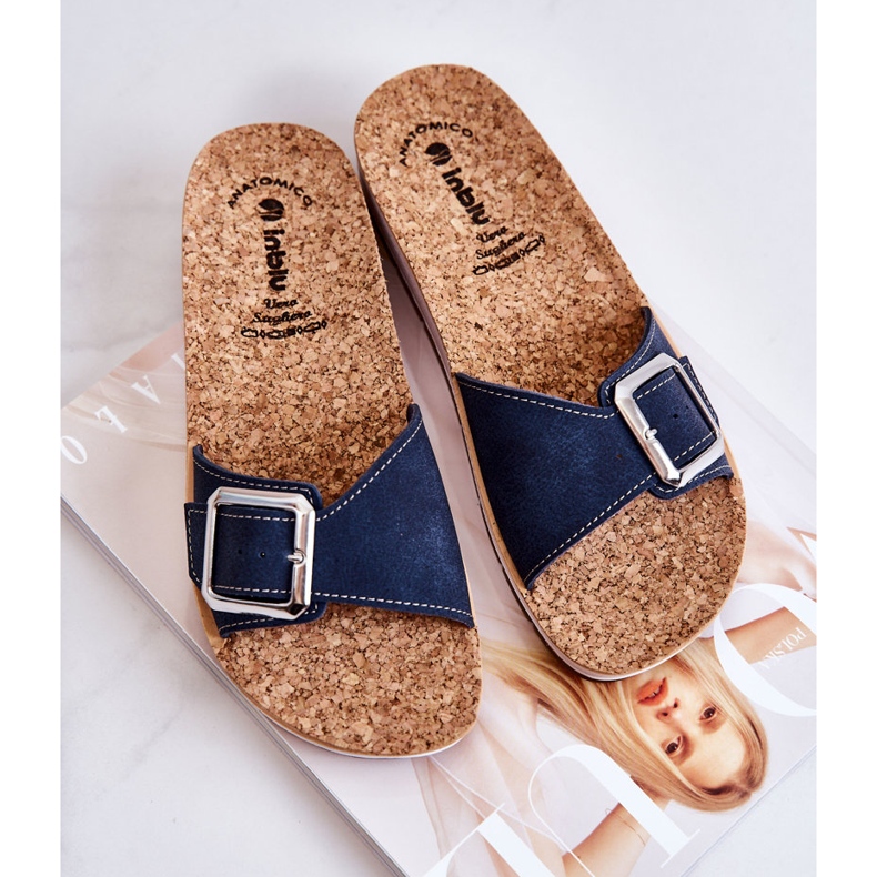 Muodikkaat naisten tossut soljella Inblu CP000031 laivastonsininen 1