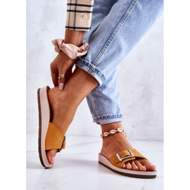 Muodikkaat naisten tossut soljella Inblu CP000031 keltainen 2