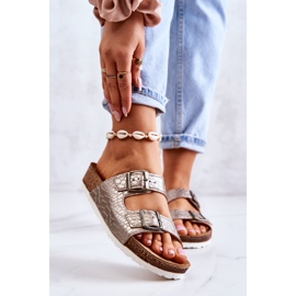 Naisten tossut soljet Inblu NM000027 hopea beige 1