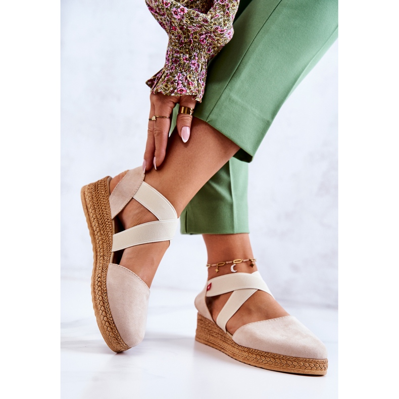 Naisten mokkanahkaiset espadrillit Big Star JJ276038 beige 1