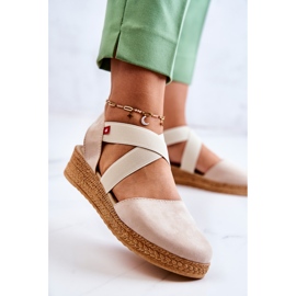 Naisten mokkanahkaiset espadrillit Big Star JJ276038 beige 2