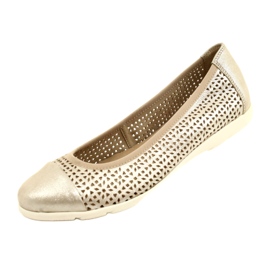 Caprice naisten harjakattoiset balerinat 22151-28 354 Beige - metallinen 6