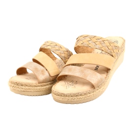 Naisten flip flops with with with wedge braid jezzi 22sd98-4566 beige 2
