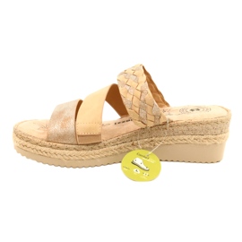 Naisten flip flops with with with wedge braid jezzi 22sd98-4566 beige 1