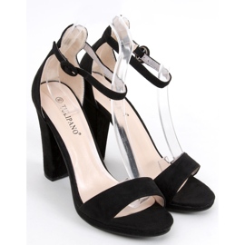 Fcaria Mustat korkeakorkoiset sandaalit 1