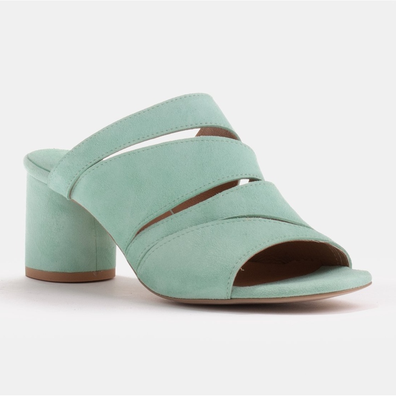 Marco Shoes Naisten nahkatossut, leikatut raidat vihreä 1