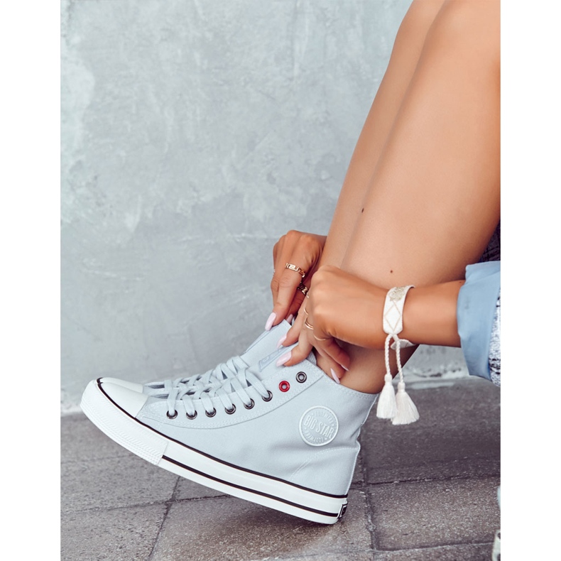 Naisten korkeat tennarit Big Star JJ274209 Siniset sininen 1