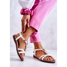 Naisten Slip-On sandaalit valkoisella Salinna-koristeella valkoinen 1