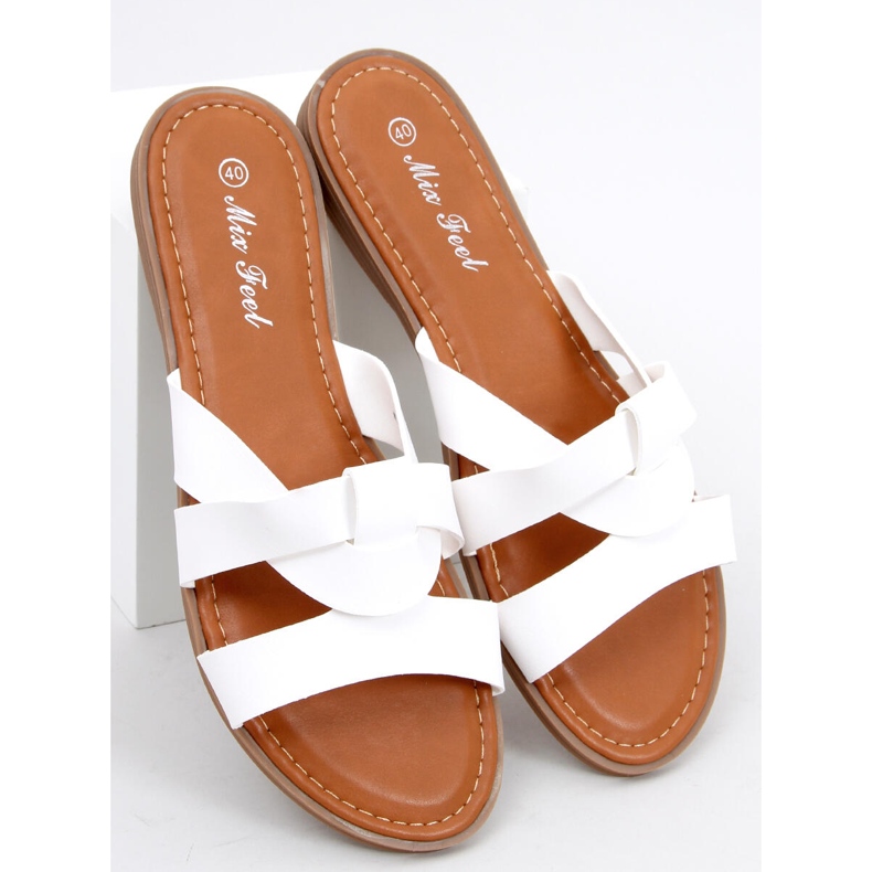 Naisten ristikkotossut Poppy White valkoinen 1