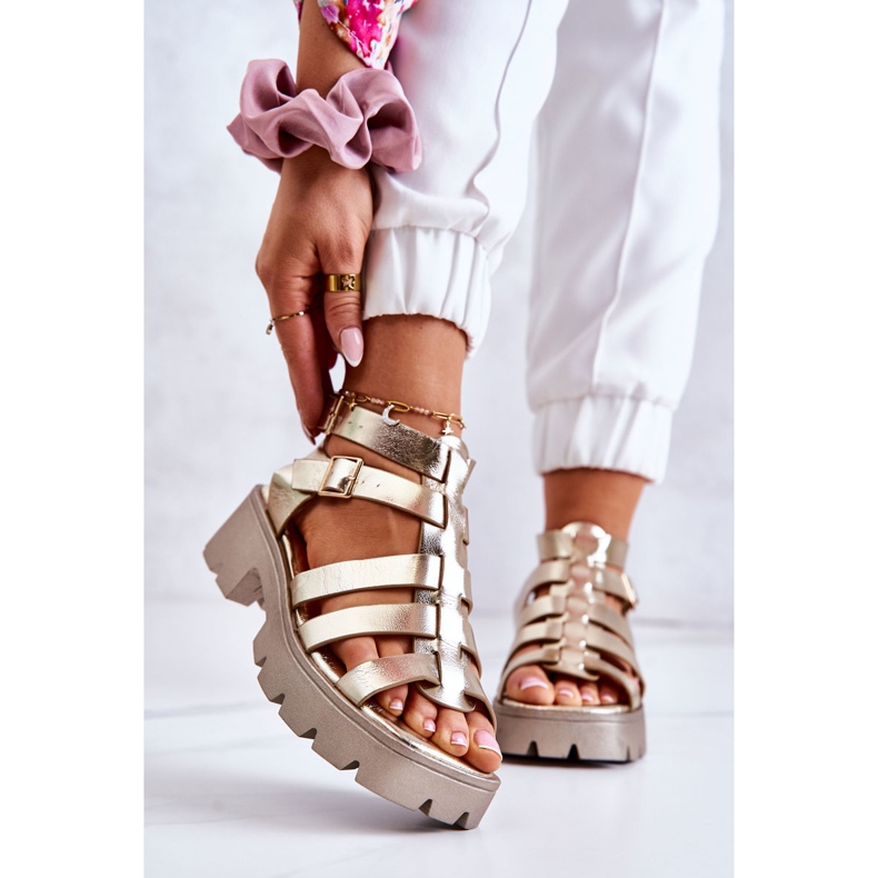 PS1 Nahkasandaalit Golden Minorite -nauhoilla kultainen 1