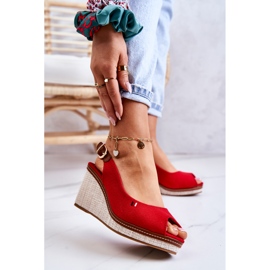 PS1 Naisten mukavat sandaalit, joissa solki punainen Thallas 1