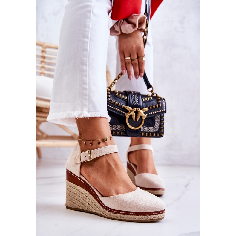 PS1 Naisten beige-espadrillit kiilassa Tamarill 2