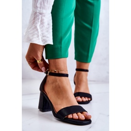 Vinceza Muodikkaat naisten sandaalit kantapäässä Musta Lucida 1