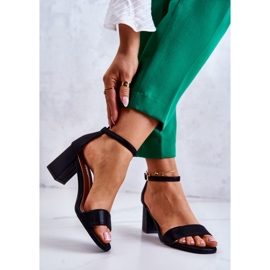 Vinceza Muodikkaat naisten sandaalit kantapäässä Musta Lucida 2