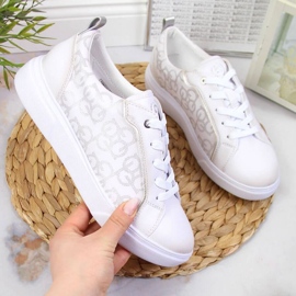 Tennarit valkoiset Bugatti W JJ253151 beige valkoinen kultainen 1