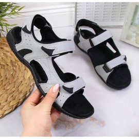 Harmaa Velcro-urheilusandaalit W American Club musta 1