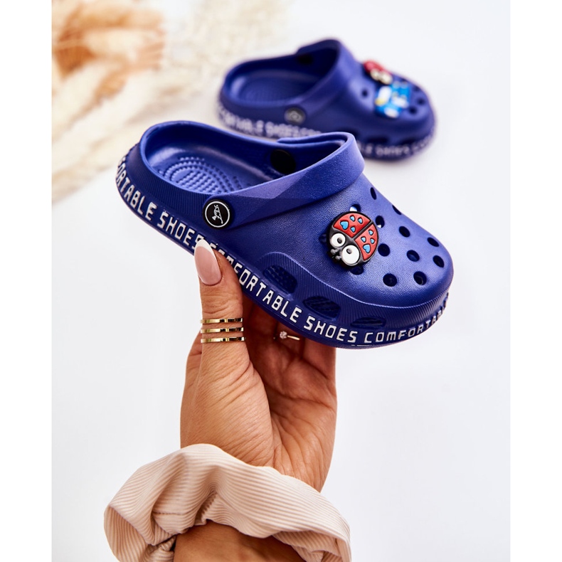 BM Lasten kevyet tossut Crocsit laivastonsinisellä Bertis-koristeella tummansininen 1