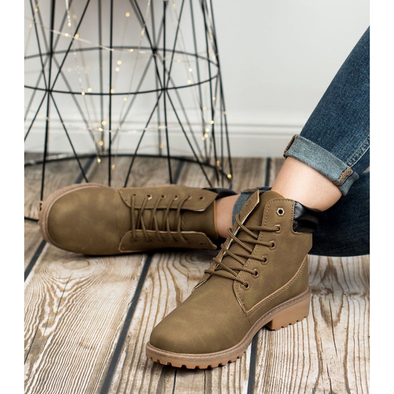 Seastar Naisten saappaat Trappers ruskea vihreä 1