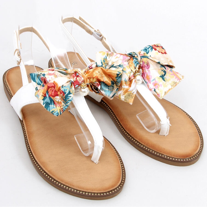 Varvastossut rusetilla Odette White valkoinen 1