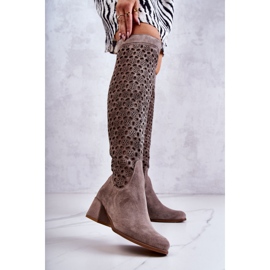 PA2 Mokkasaappaat, joissa harjakattoinen kuviointi tumman beige Hekilea ruskea 1