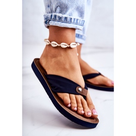 Naisten materiaali varvastossut Big Star JJ274A346 laivastonsininen 1