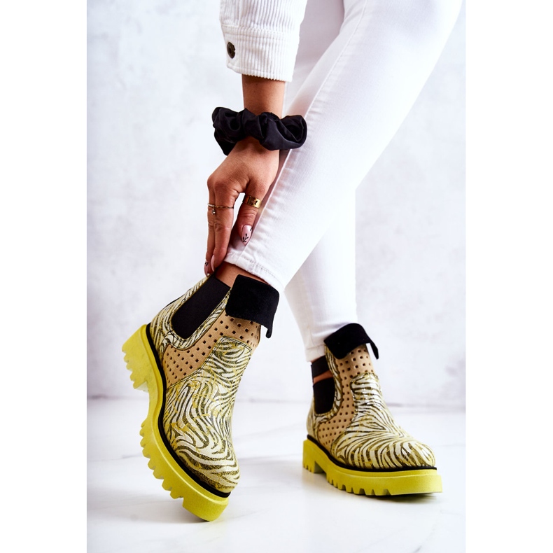 Maciejka 05324-07 Nahkasaappaat Keltainen beige vihreä 2