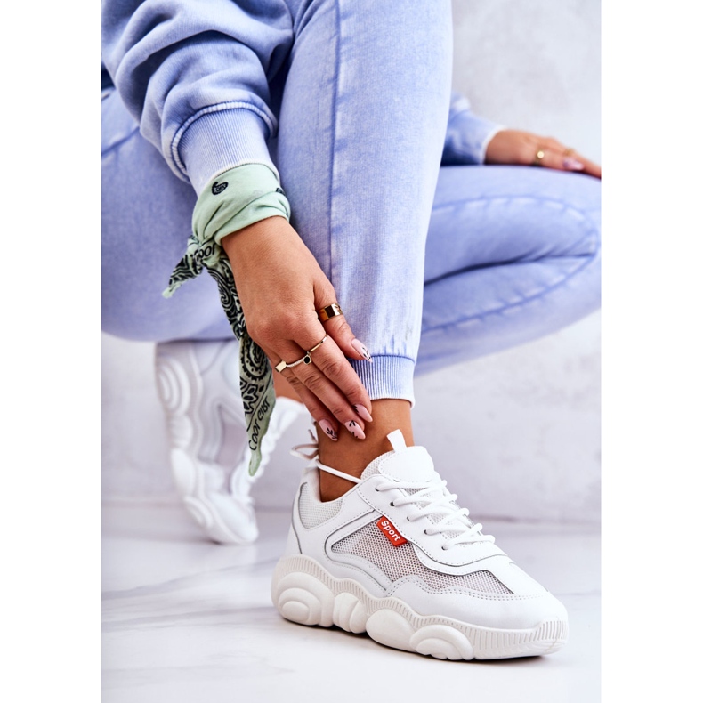 Naisten lenkkarit, urheilukengät, joissa verkkovalkoinen sallis 1