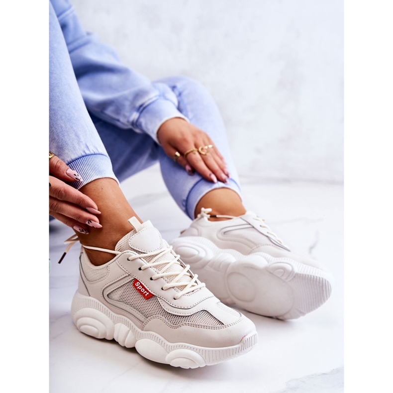 Naisten tennarit Urheilukengät Beige Sallis -verkkokankaalla 1