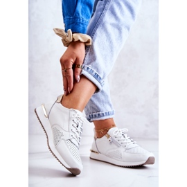 Vinceza Naisten urheilulliset nahkalenkkarit Kengät Valkoinen Horessa kultainen 2