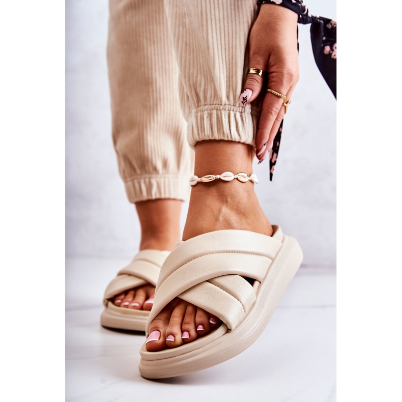 Naisten nahkatossut La.Fi Beige Silla 1