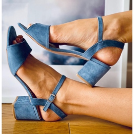 Jolina Blue korkeakorkoiset sandaalit sininen 2