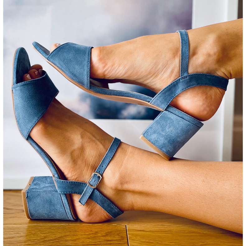 Jolina Blue korkeakorkoiset sandaalit sininen 2